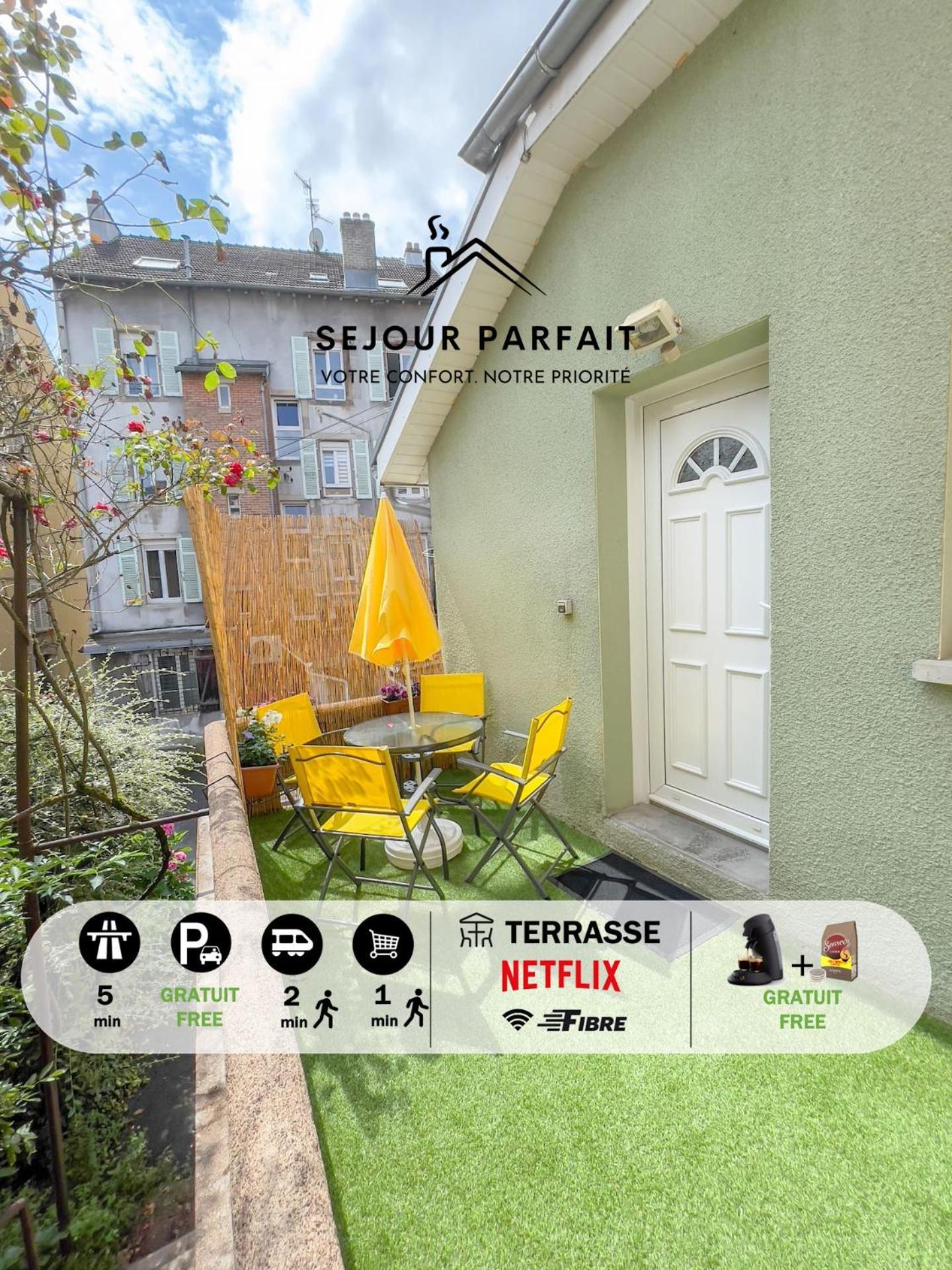 Maisonnette Le Faubourg - Centre Ville, Terrasse Et Netflix Belfort Kültér fotó